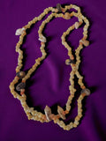 Collier ancien vintage coquillages naturels artisanal, tons crème et beige