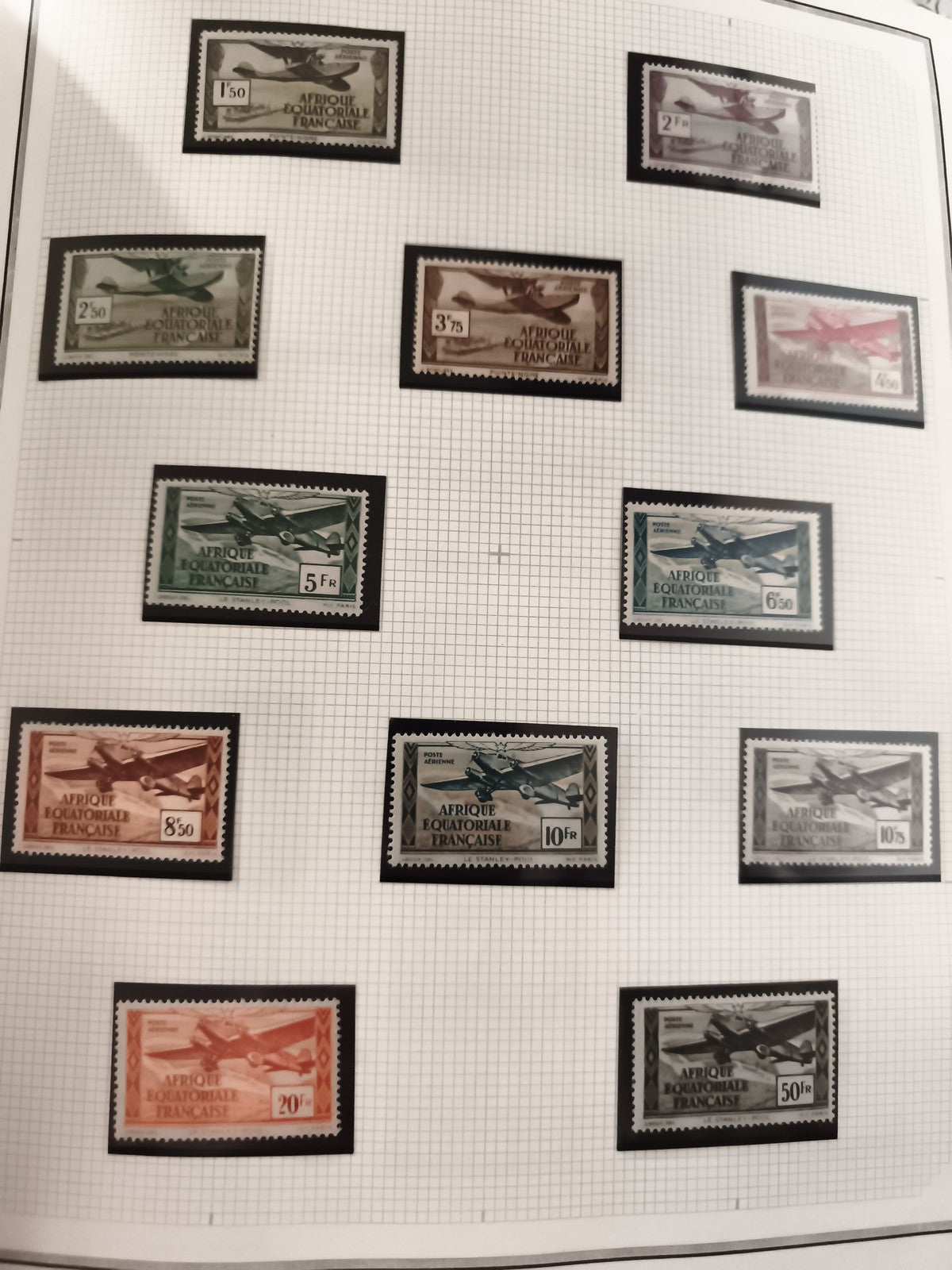 Timbres anciens Afrique Équatoriale Française neufs série Poste Aérienne avion