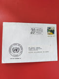 Enveloppe philatélie ONU Genève 20e anniversaire avec timbre Nations Unies 1990