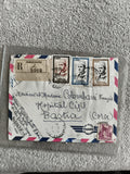 Lettre recommandée Maroc Bastia Corse timbres Sultan cachets philatélie