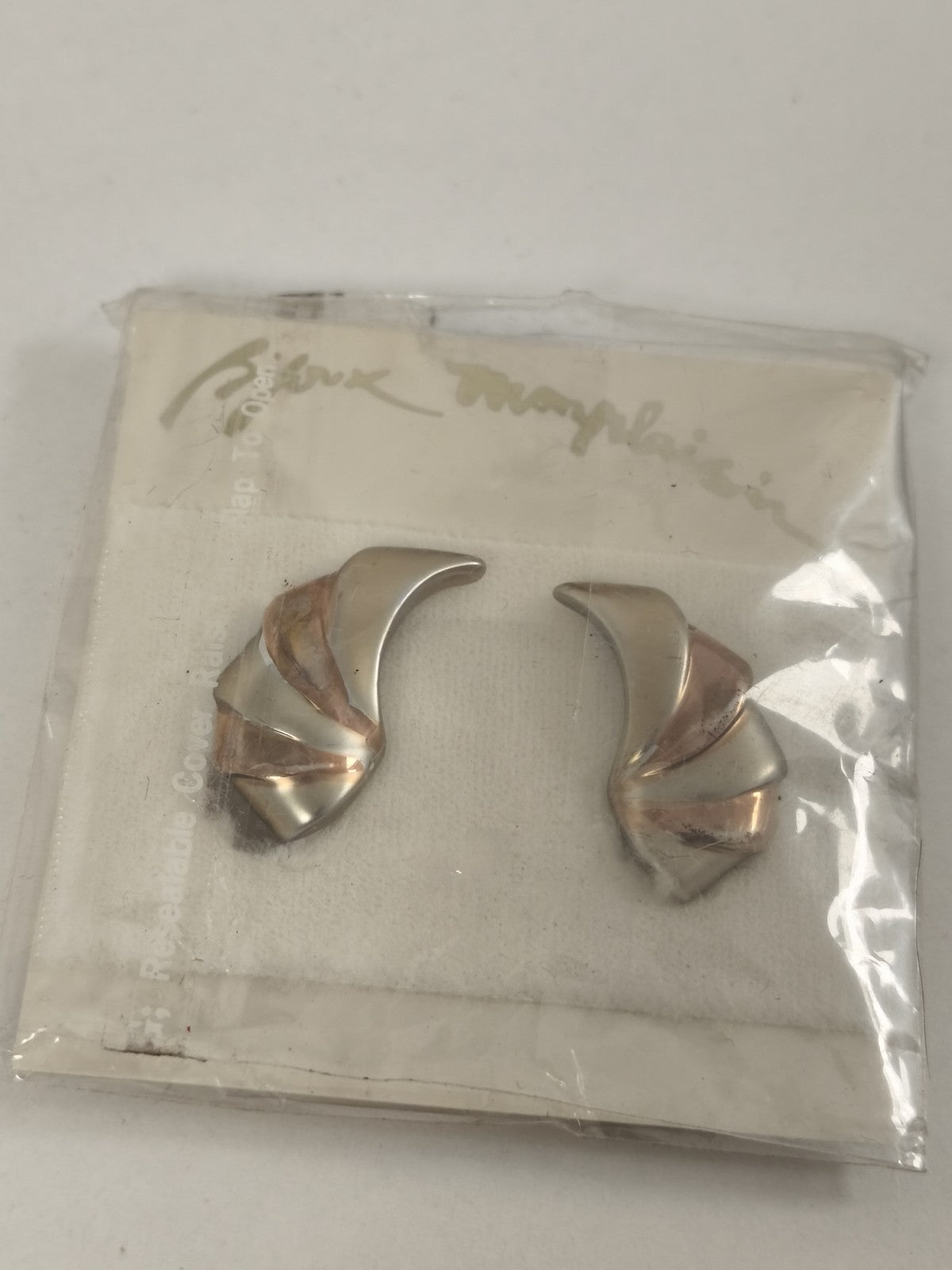 Paire boucles d'oreilles rétro anciennes, bijou vintage élégant pour collectionn