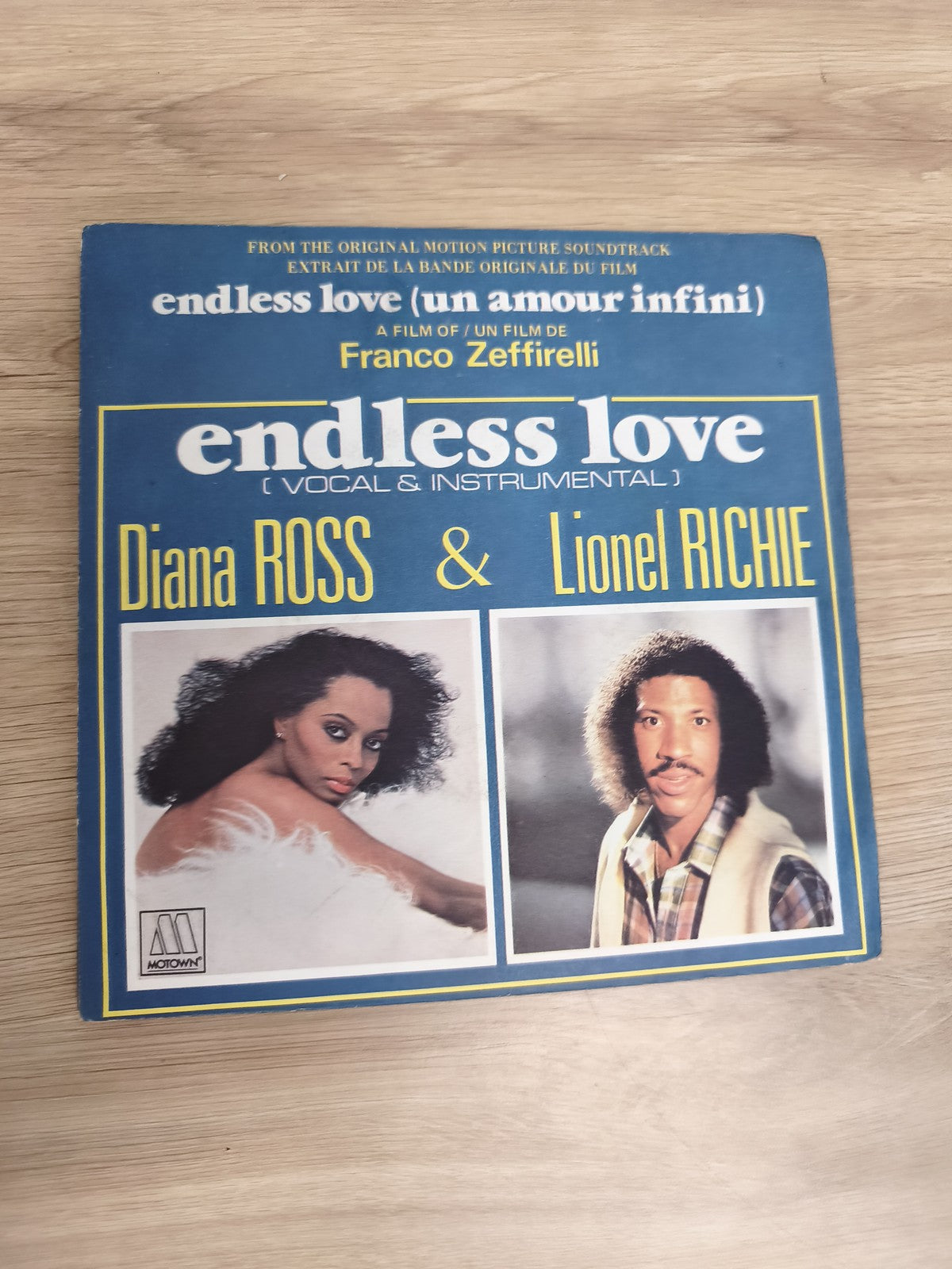 Vinyle 45 tours Endless Love Diana Ross Lionel Richie Motown pochette bleue