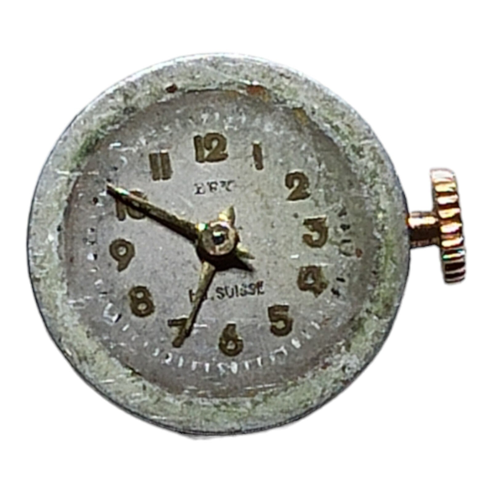 Montre ancienne mécanique EFK Suisse petit cadran rétro usée vintage