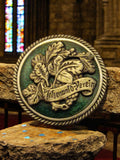 Médaillon décoratif ancien Pfälzerwald-Verein – relief feuillage, style rétro