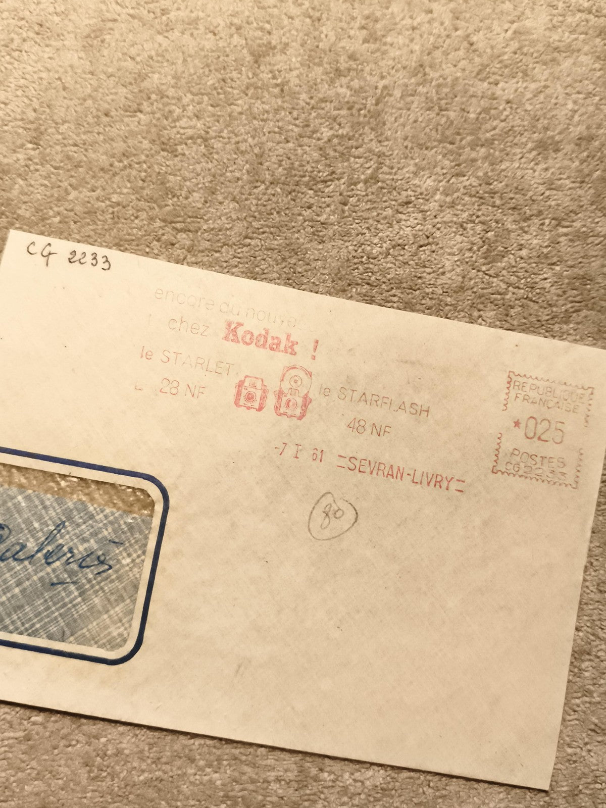 Lettre publicitaire Kodak 1961 oblitérée, philatélie, machine à affranchir