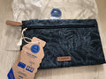 Pochette avant Cabaia motif feuillage bleu 24 cm neuve accessoire sac