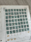 Gros lot anciens timbres Marianne 25c vert sur planche philatélie d?étude