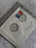 Lettre oblitérée 1956 Ministère Travail Paris timbres blason fleur de lys philat