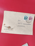 Enveloppe philatélie timbrée Lindau Allemagne, cachet visible, usure d?usage