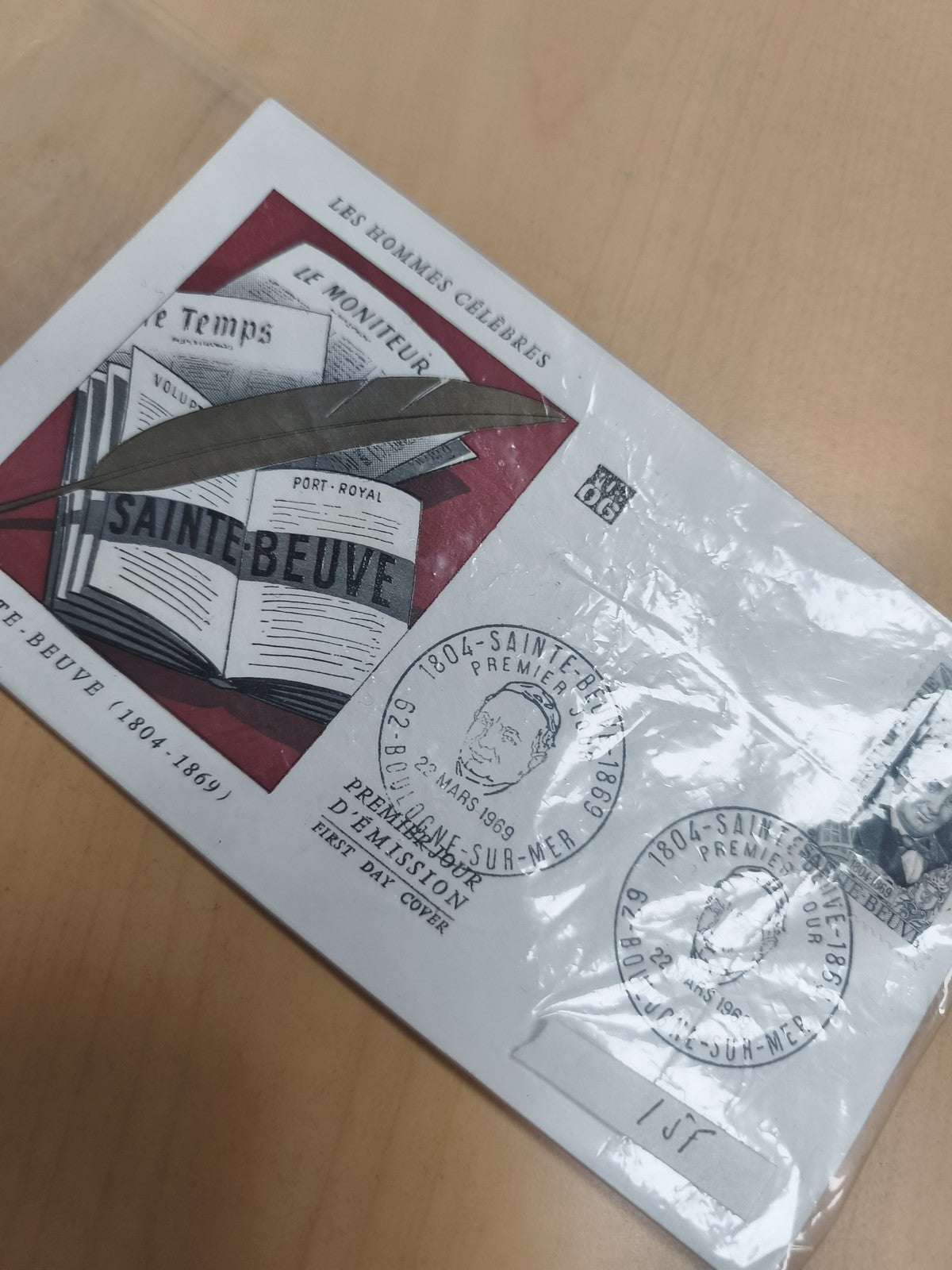 Lettre premier jour Sainte-Beuve 1969 FDC enveloppe philatélie cachet Boulogne