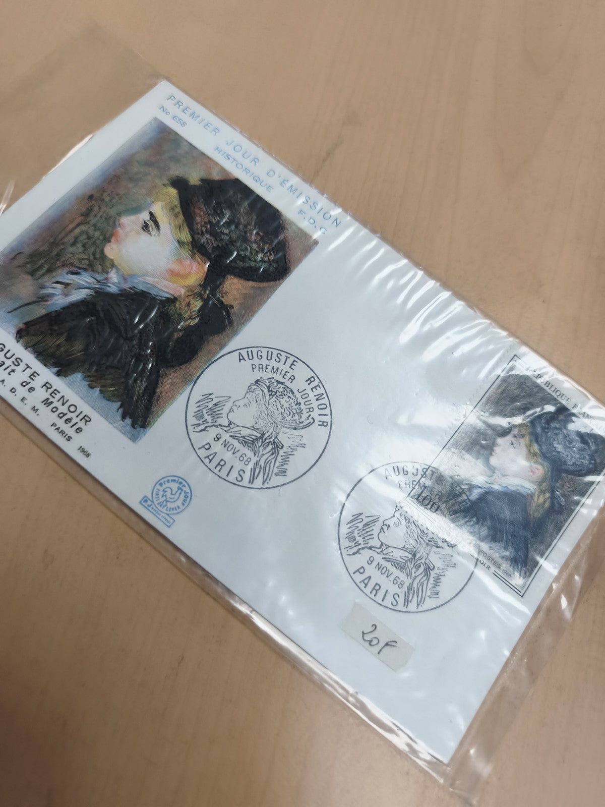 Lettre FDC Premier Jour 1968 Renoir Paris enveloppe philatélie timbre art