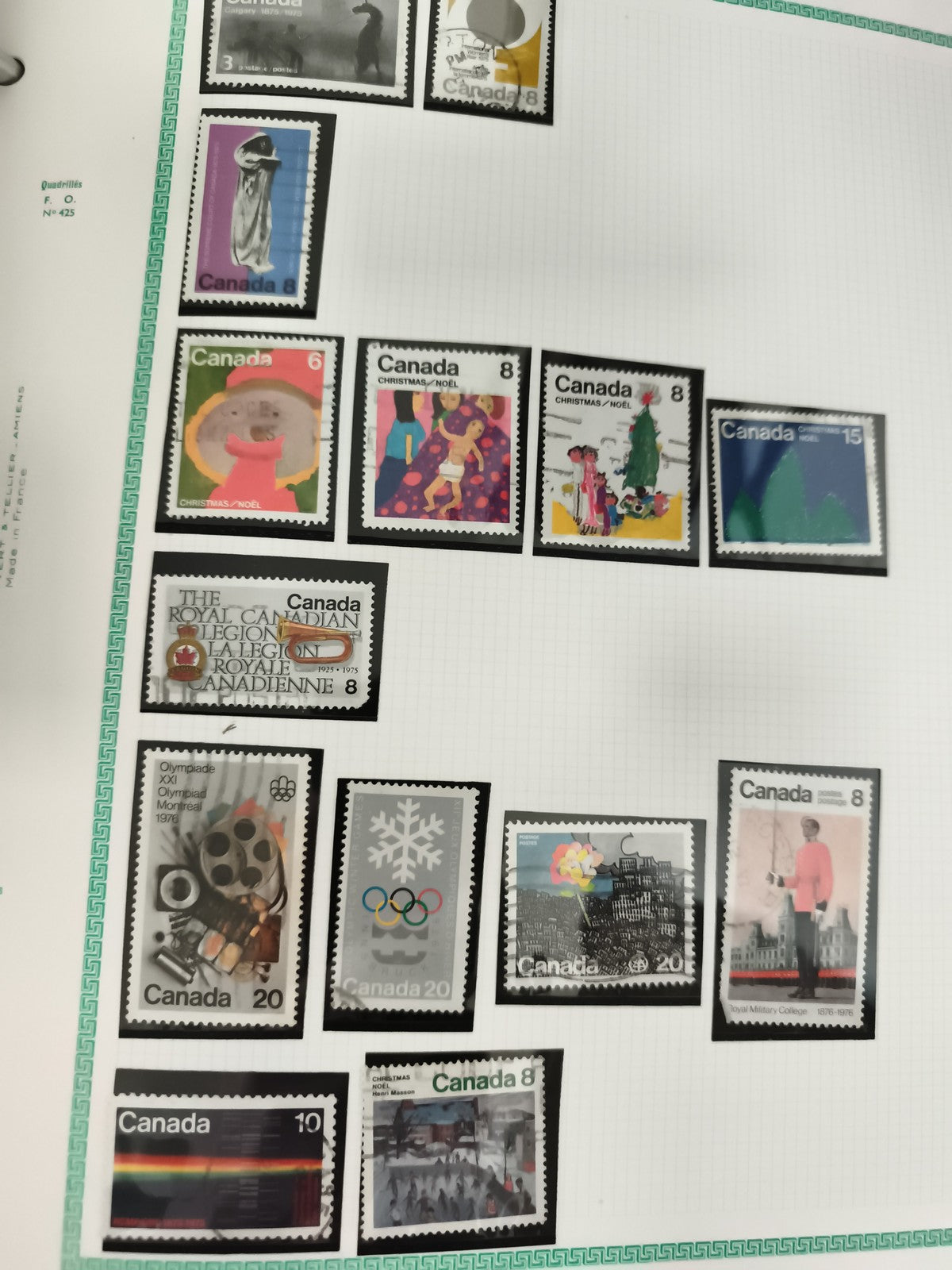 Timbres Canada thématiques Noël Olympiques modernes lot philatélie