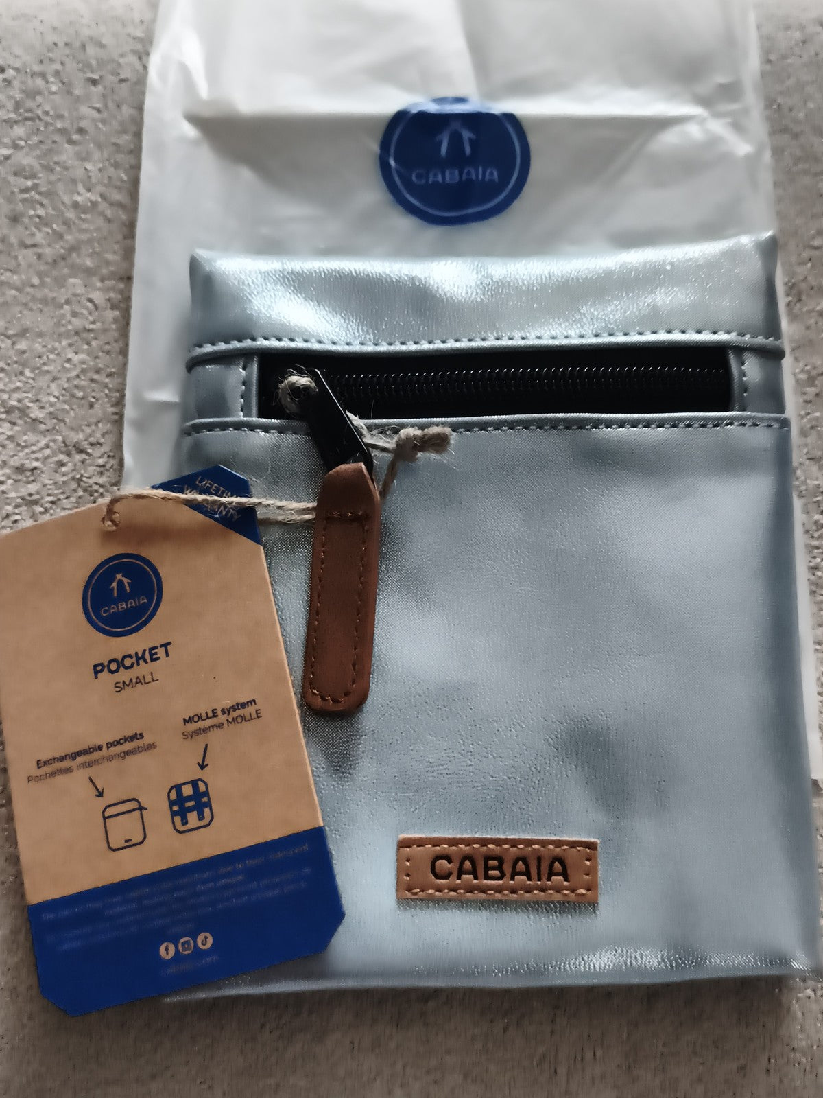 Pochette Cabaia Pocket Small bleu clair 15 cm, accessoire amovible sac