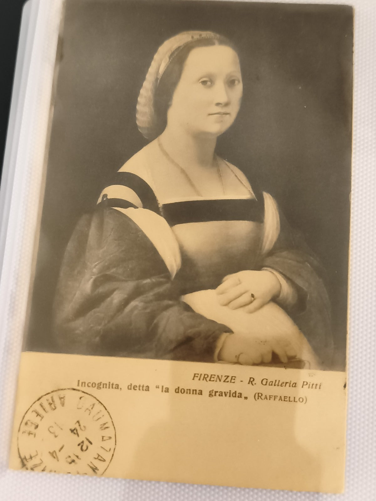 Carte postale ancienne La Donna Gravida Raffaello Firenze Pitti reproduction