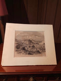 Gravure ancienne paysage rochers Oued-Telâgli Fremaud encadrée vintage