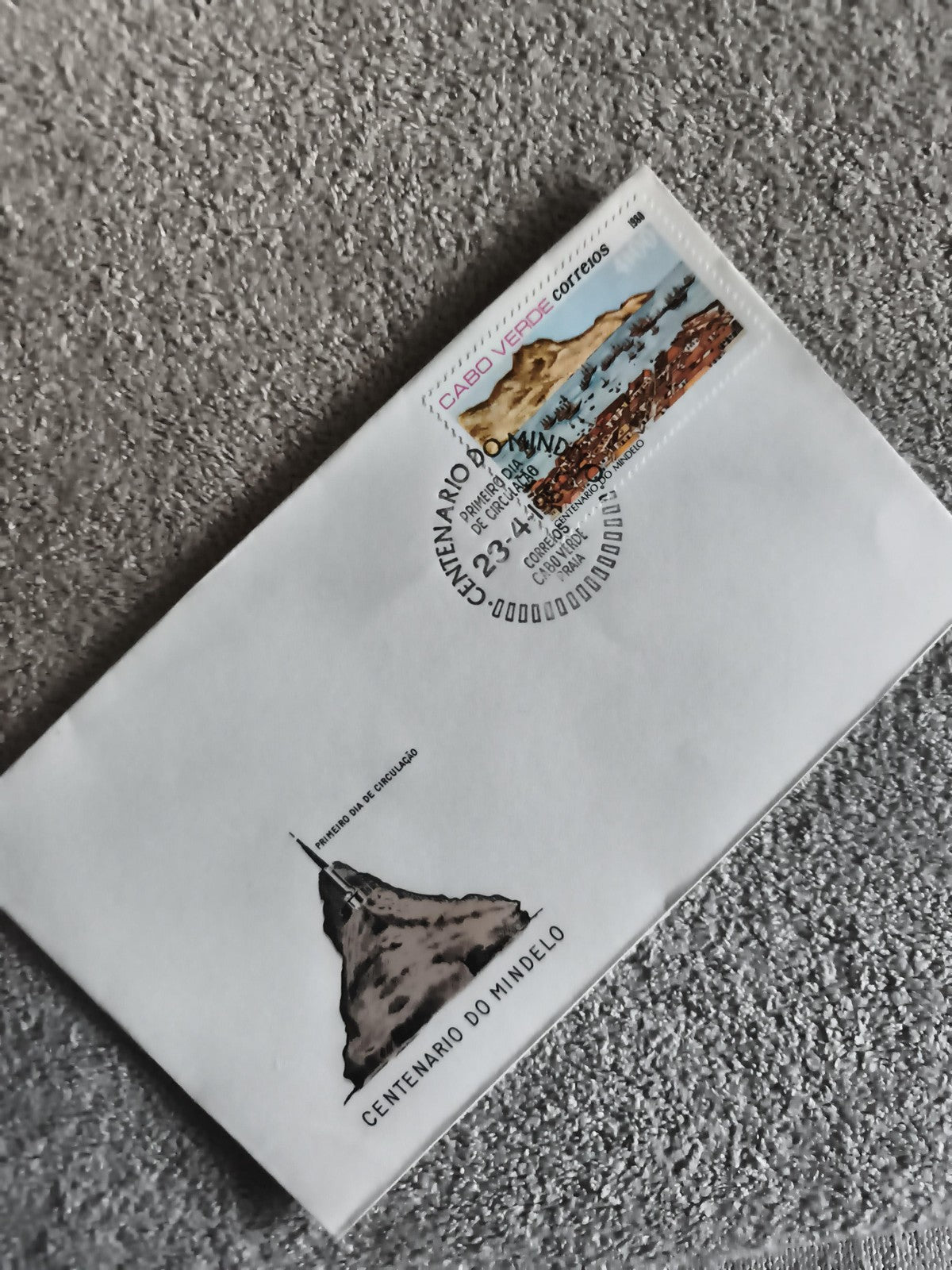 Lettre Premier Jour Cabo Verde Centenario do Mindelo timbre illustré (Ref 27)