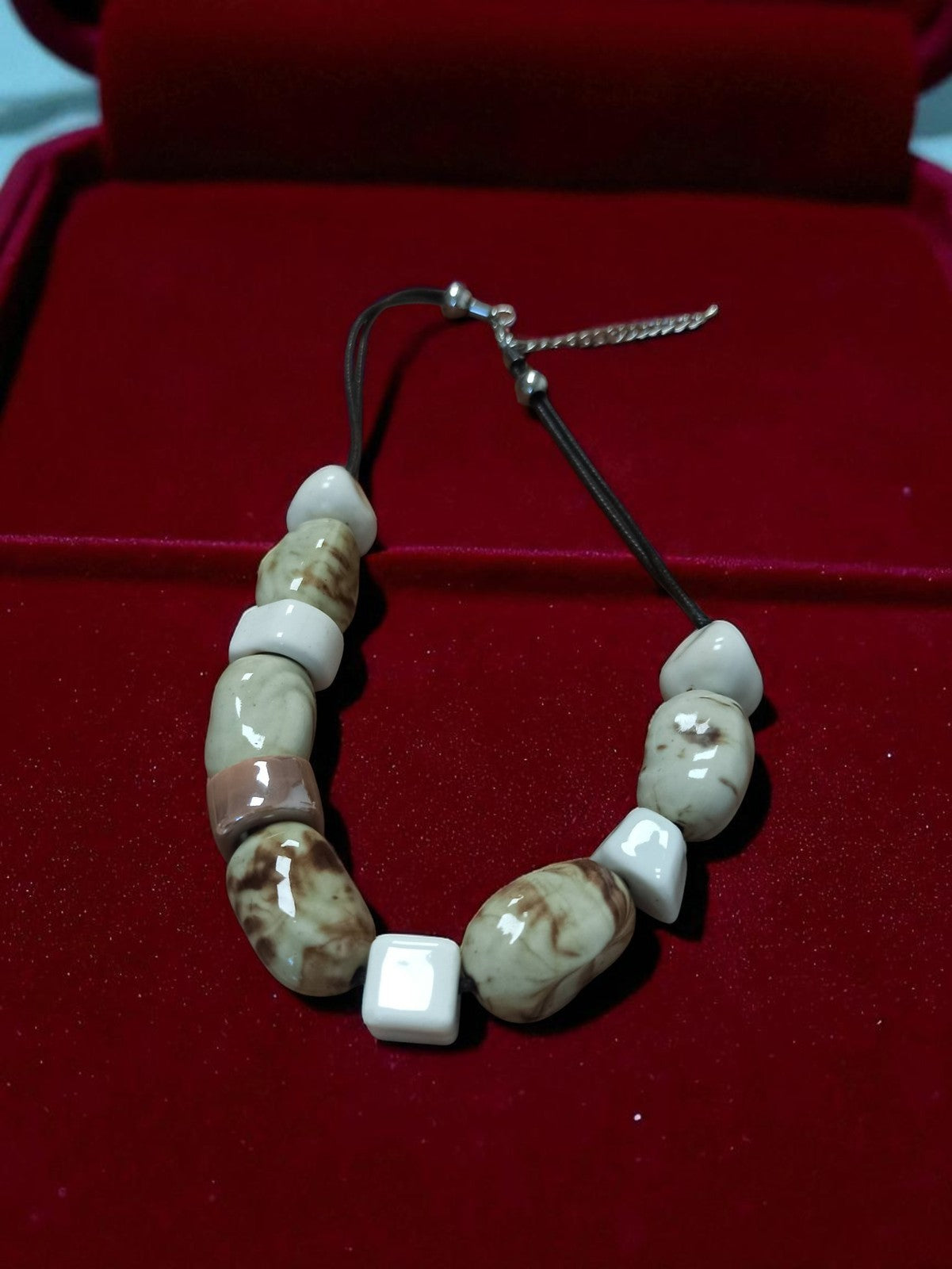 Collier ethnique vintage, gros éléments naturels, bijou rétro artisanal