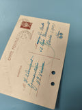 Carte postale ancienne France 1940 philatélie tamponnée, écriture bleue (Ref 5)