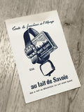 Publicité ancienne Mont Blanc Rumilly lait de Savoie, affiche vintage laitier
