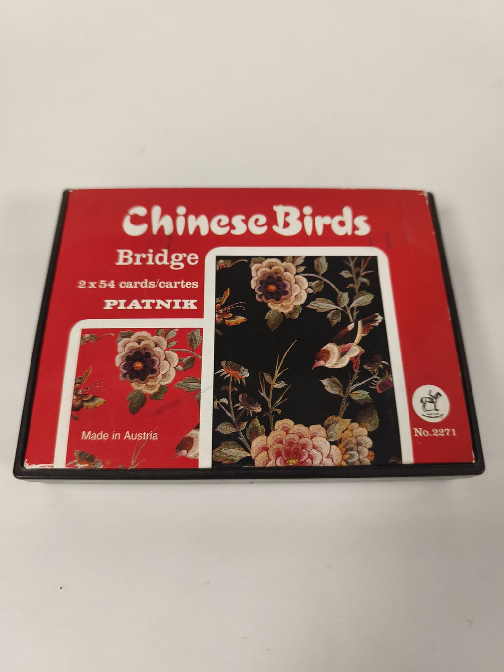 Jeu de cartes Piatnik Chinese Birds n°2271 double bridge, Vienne 1982
