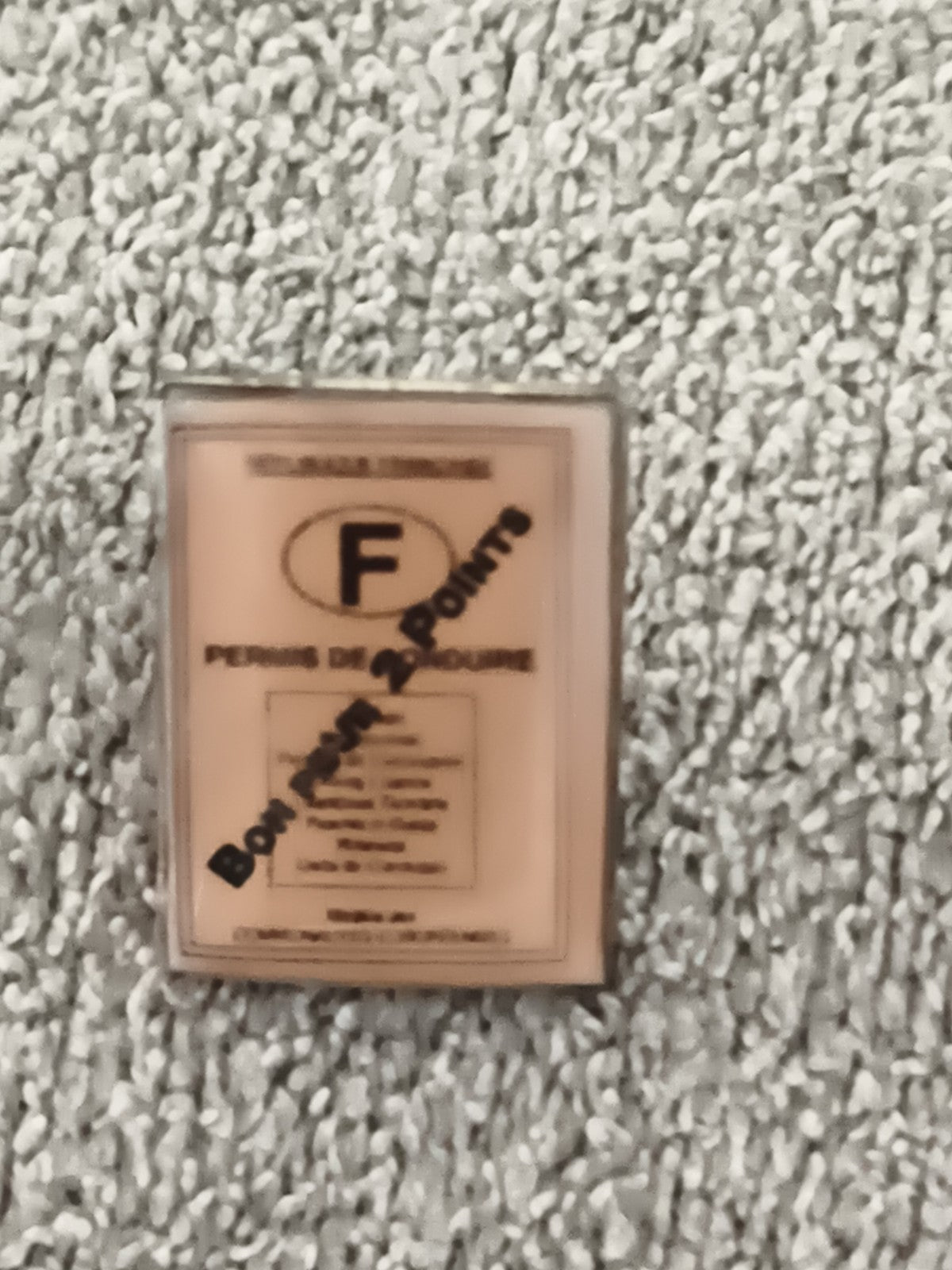 Pin's vintage permis de conduire F bon point, badge rétro France (Ref 8)
