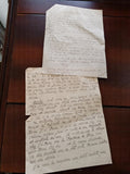 Lettre manuscrite ancienne 1918, correspondance intime guerre, papier crème