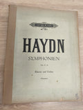 Ancien livre partitions Haydn violon piano Edition Peters Symphonien No.4-6