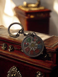 Porte-clés médaillon Kalachakra Mantra décor émaillé objet bouddhiste méditation