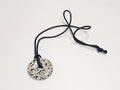 Collier pendentif beignet en jaspe dalmatien pierre naturelle bijou élégant femm
