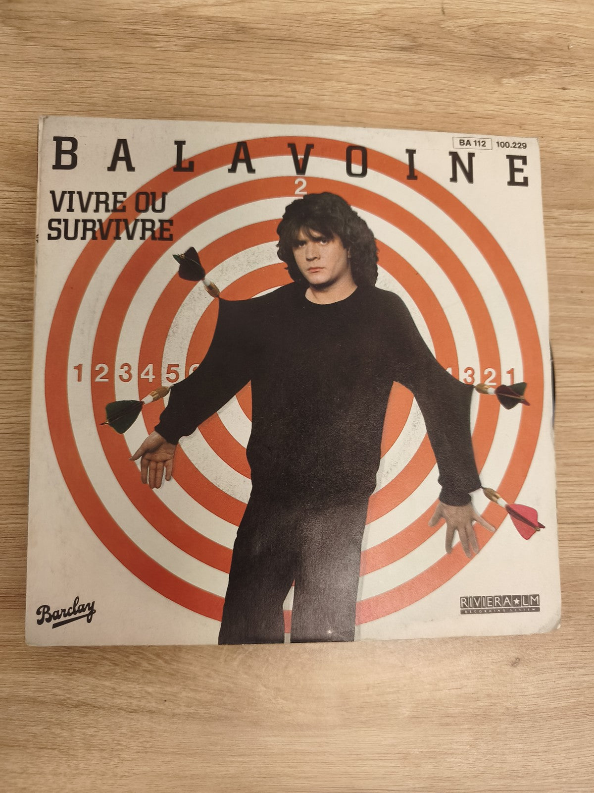 Vinyle 45T Balavoine Vivre ou Survivre Barclay pochette cible orange (Ref 1)