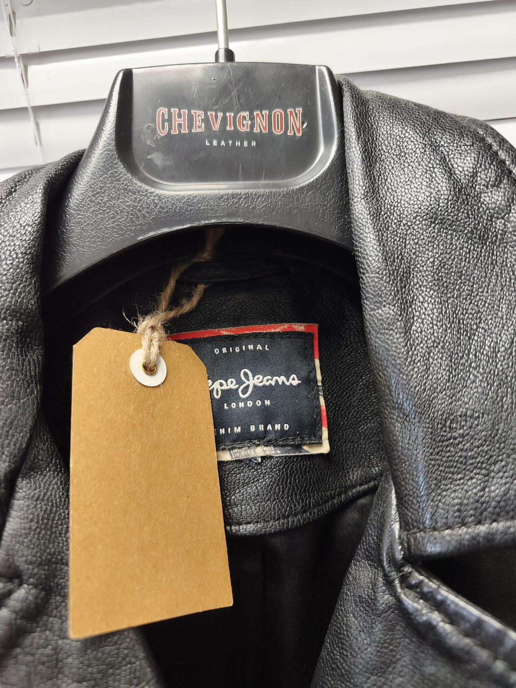 Blouson cuir homme vintage Pepe Jeans L veste ancienne rétro collectionneur