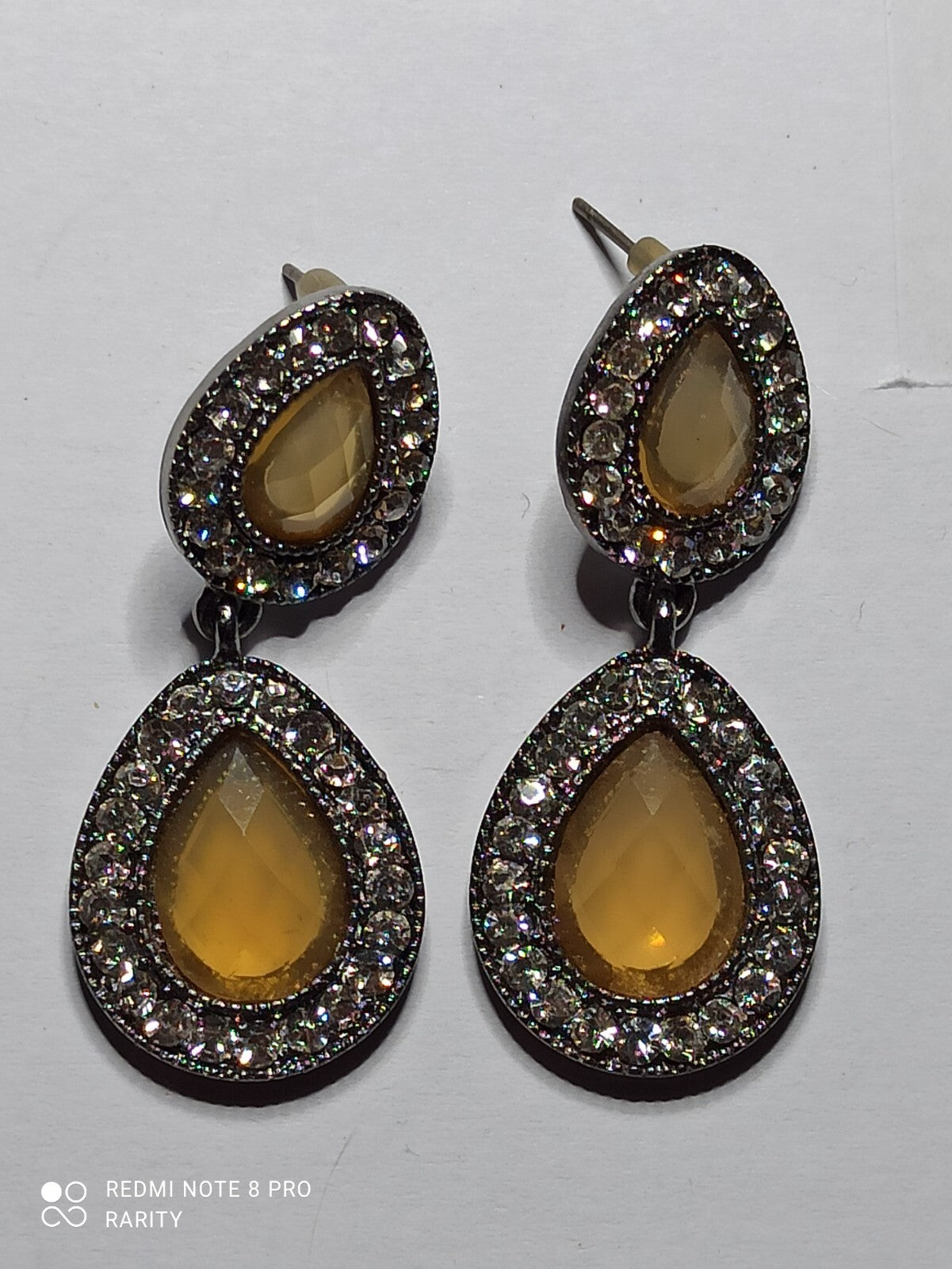Vintage Paire De Boucles D'oreilles Strass