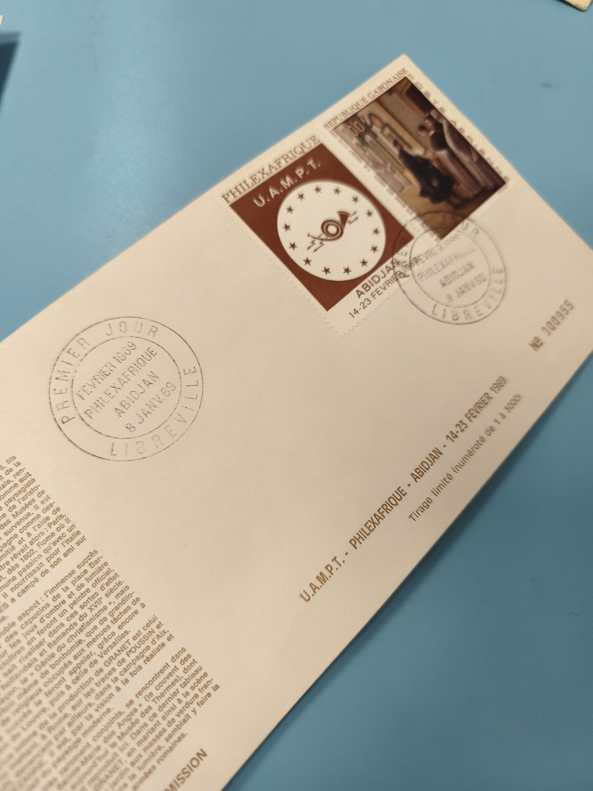 Enveloppe premier jour d?émission FDC UAMPT Philexafrique Abidjan 1989