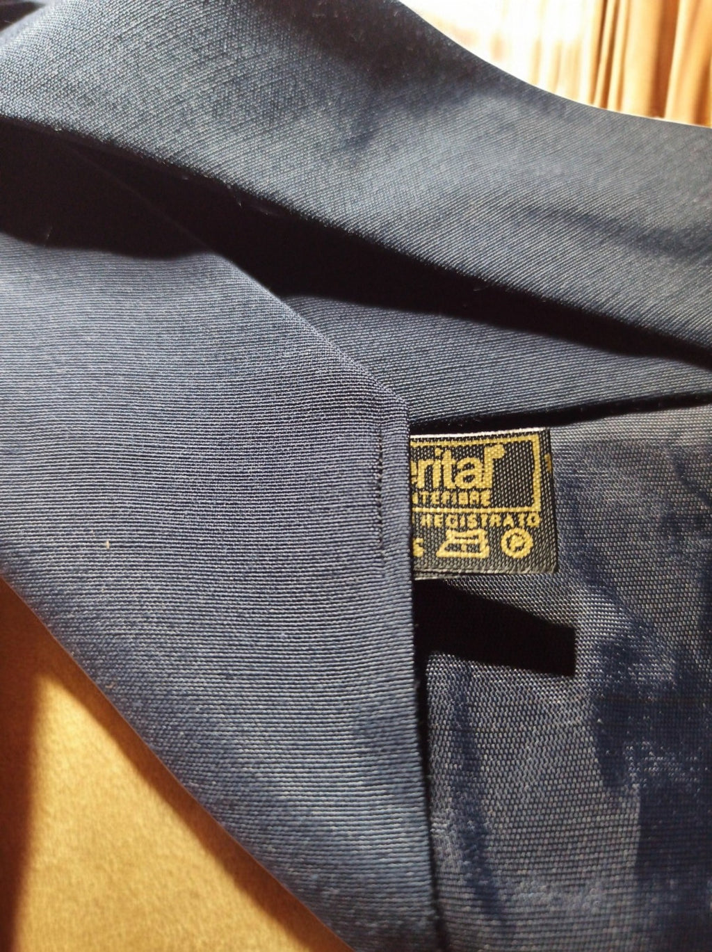 Cravate vintage Terital bleu nuit style rétro élégant années 70