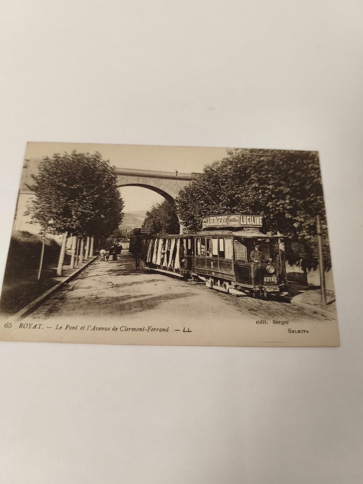 Carte postale ancienne ROYAT Pont & Avenue Clermont-Ferrand tramway vintage
