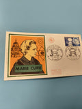 Enveloppe premier jour FDC Marie Curie Paris 1987 illustration orange (Ref 11)