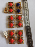 Bracelet vintage émaillé Remy Dis Paris années 80 doré rouge bleu France