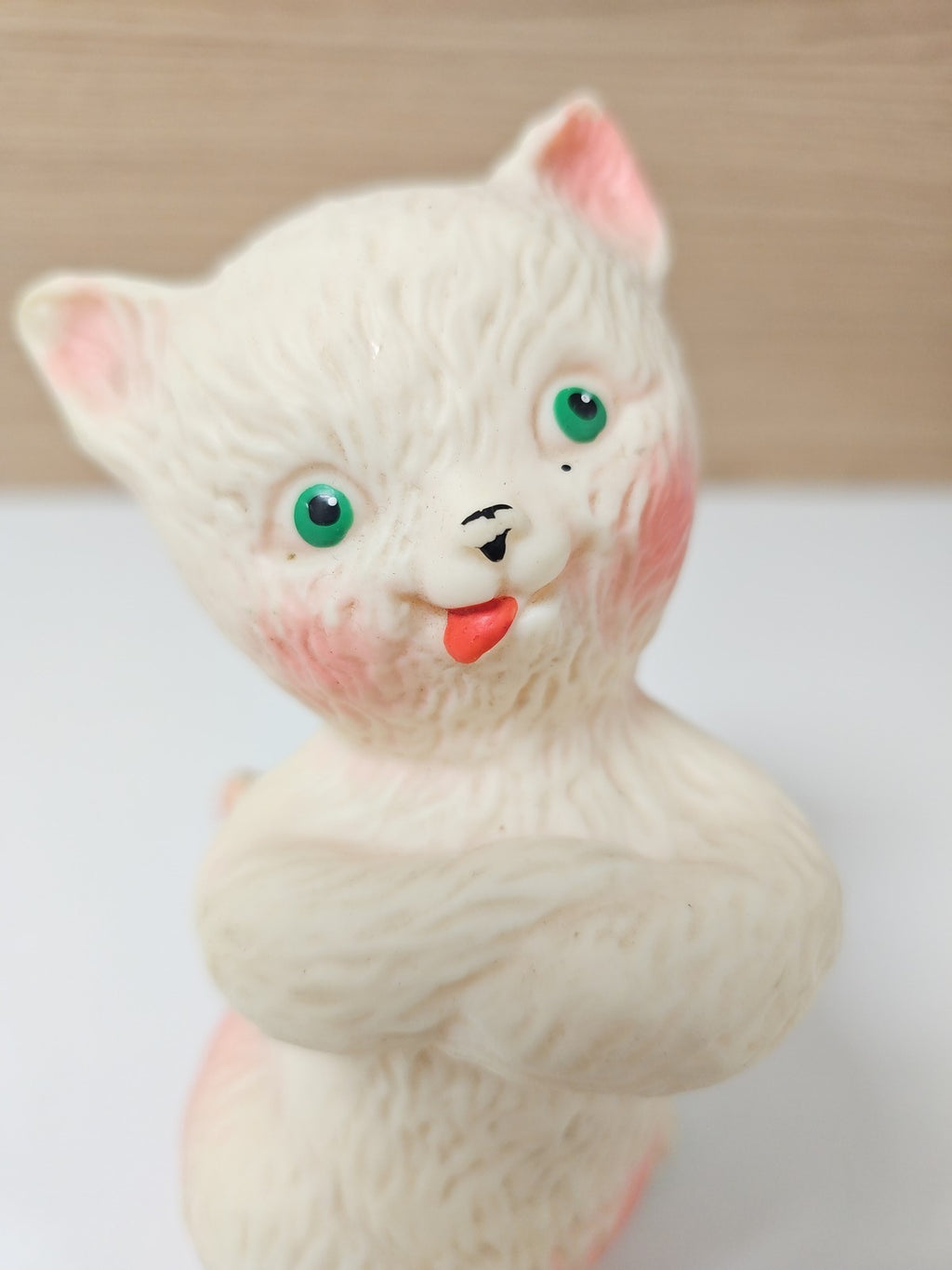 Vintage jouet pouet chat Delacoste ancien, jouet sonore rétro collection rare