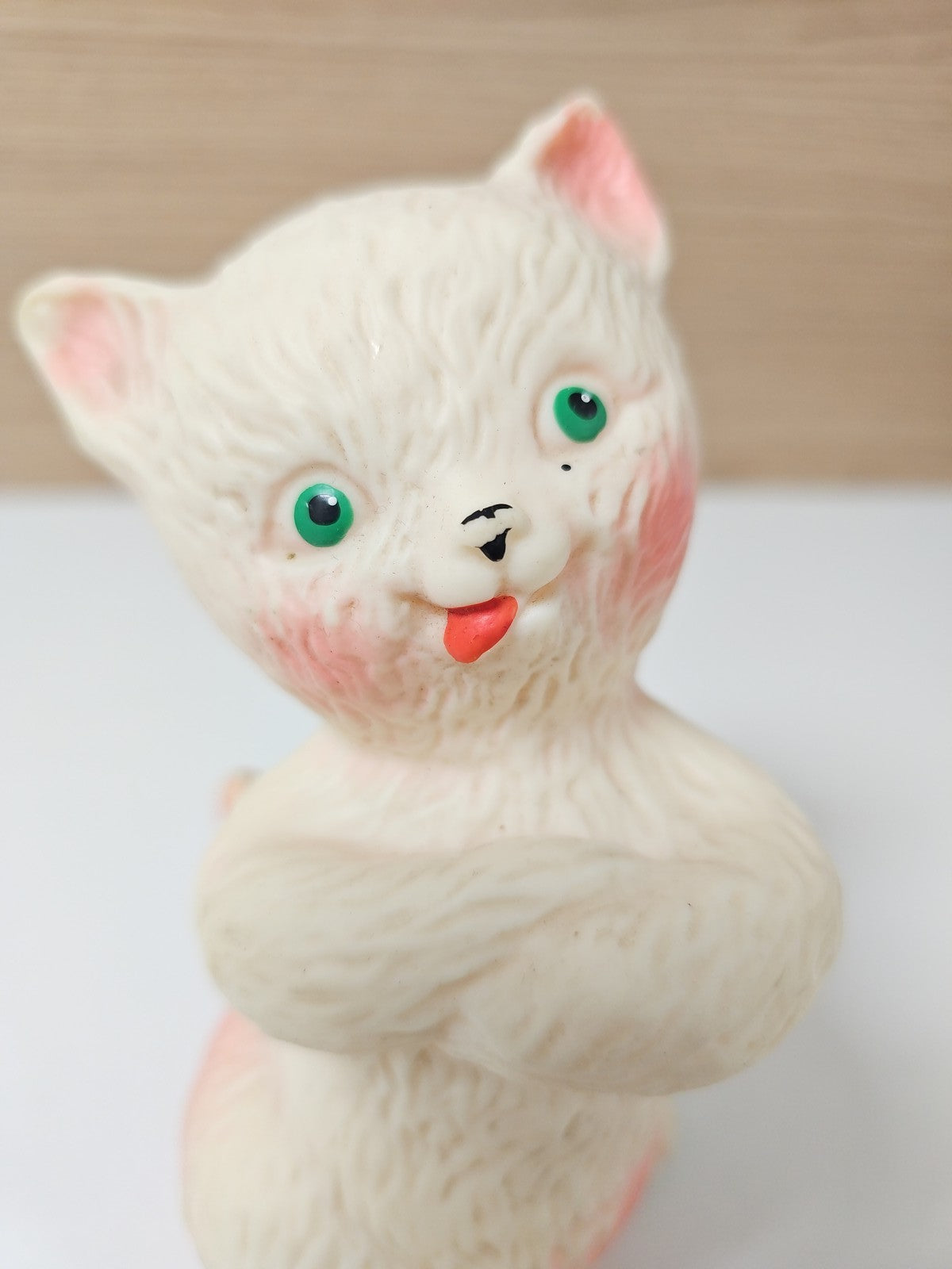 Vintage jouet pouet chat Delacoste ancien, jouet sonore rétro collection rare