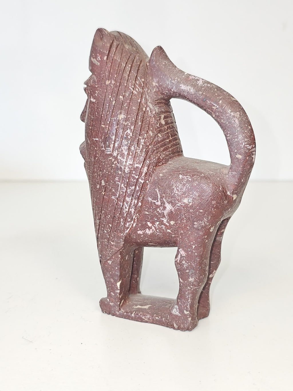 Statuette léopard en pierre de savon sculptée décorative félin animalier déco