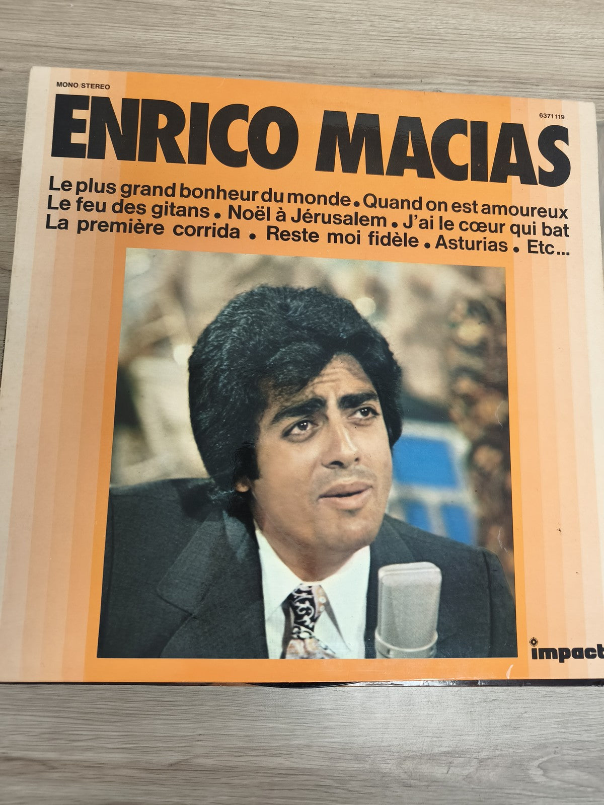 Vinyle 33T Enrico Macias Impact 6371 119 pochette orange chansons françaises