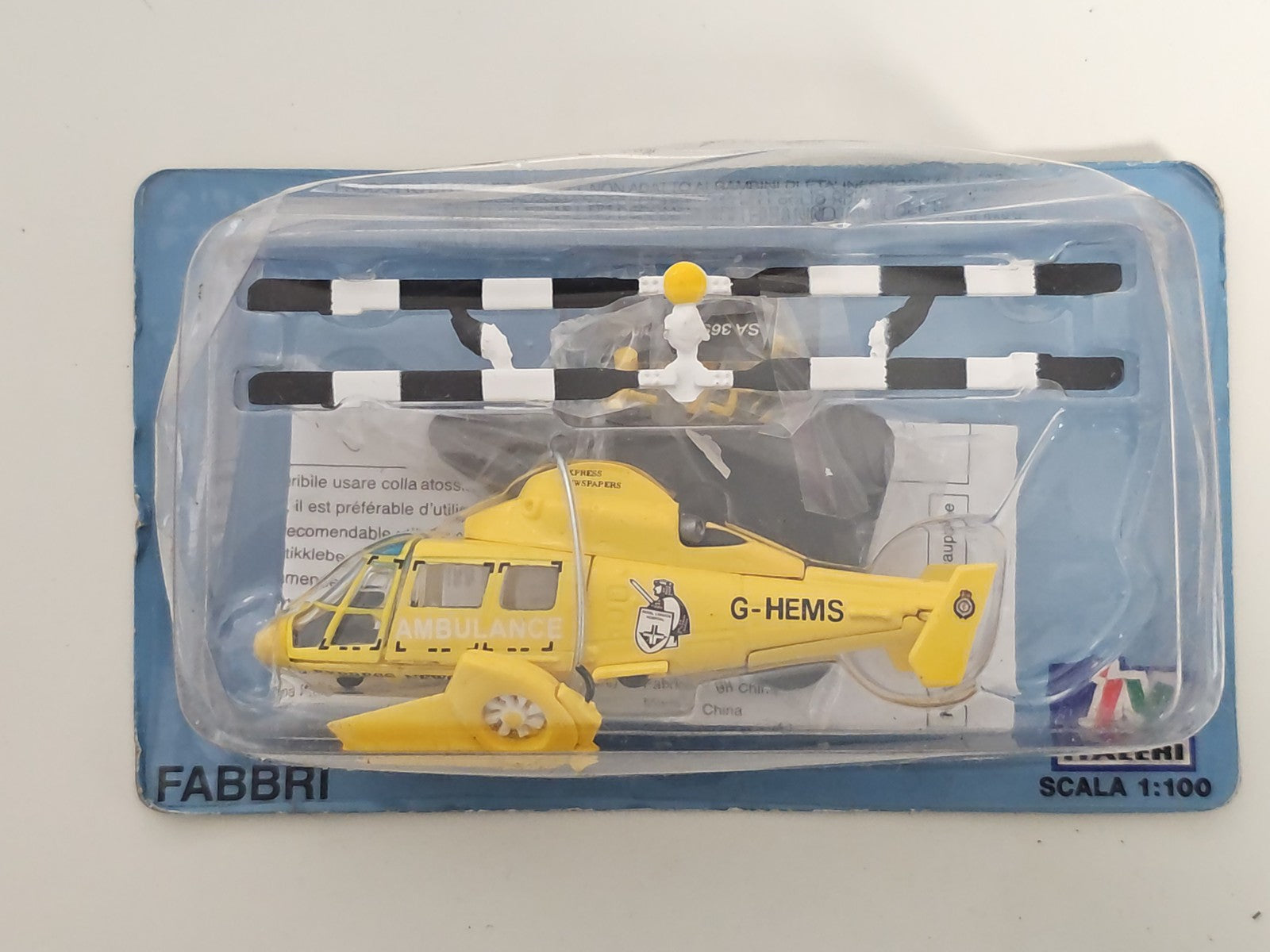 Hélicoptère ancien Fabbri 1:10, maquette vintage collection rétro rare occasion