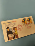 Enveloppe premier jour FDC Tintin Fête du Timbre 2000 timbres illustrés