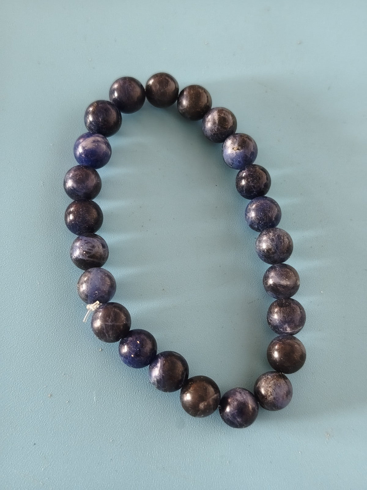 Bracelet vintage ancien en lapis lazuli véritable, bijou rétro collection