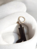 Porte-clés vintage forme botte, aspect cuir noir, rétro publicitaire ancien