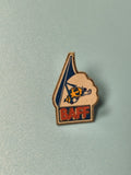 Vintage pin's BAFF voilier mascotte bleu blanc rouge collection nautique