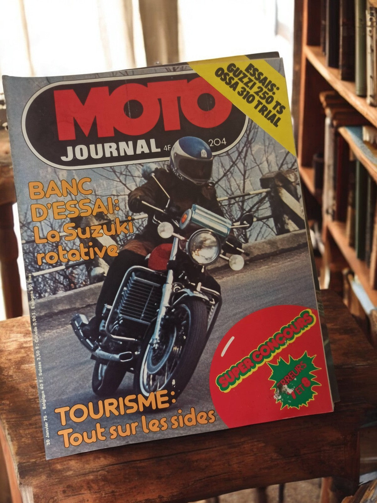 Magazine Moto Journal vintage années 80 ancien numéro 204 rétro moto Suzuki