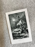 Carte postale ancienne Bonne Année paysage hiver église CPA