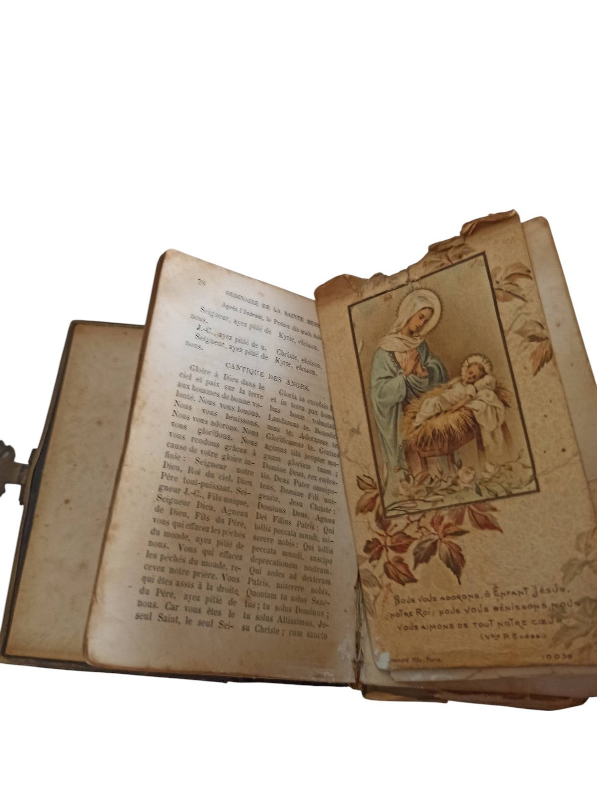 Missel ancien paroissien 1880, couverture noire, fermoir métal, vintage