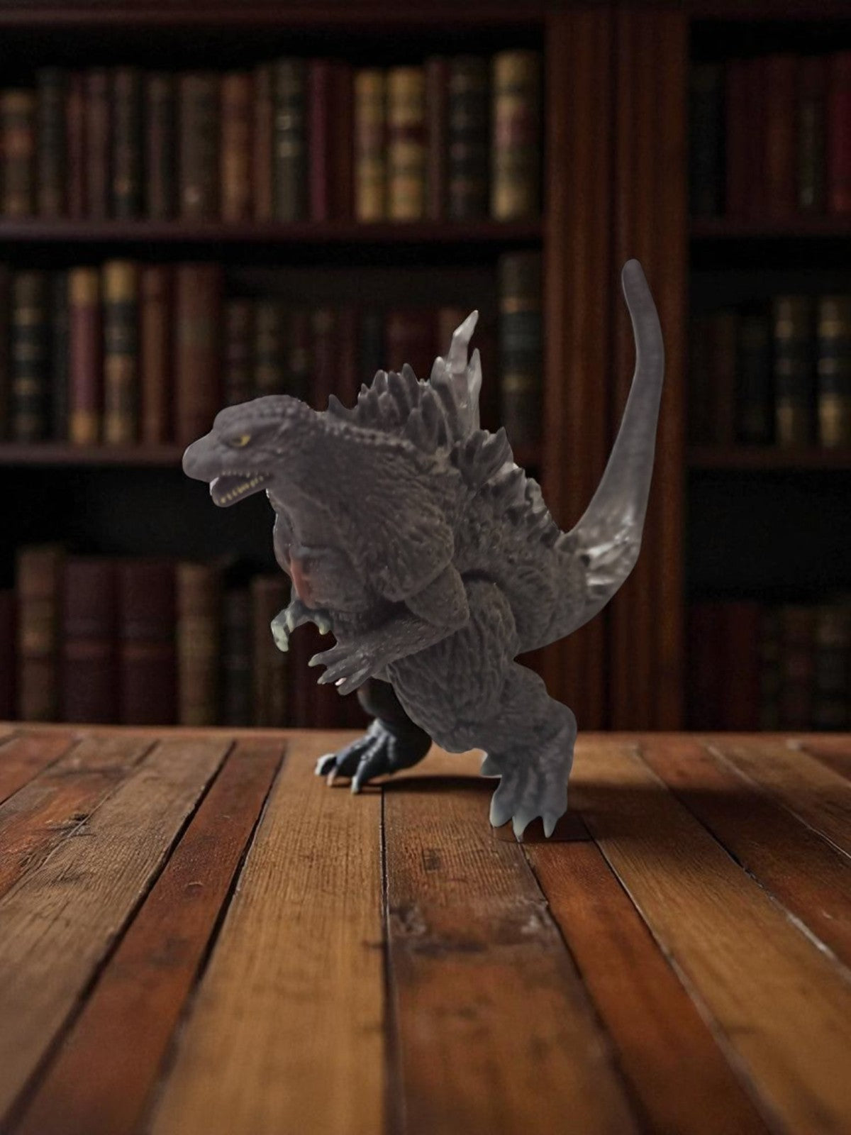 Figurine Godzilla Bandai Kaiju King vintage gris, monstre articulé Japon